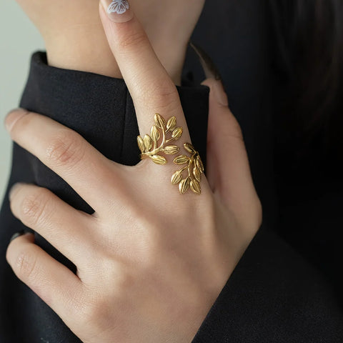 Botanical Leaf Wrap Ring