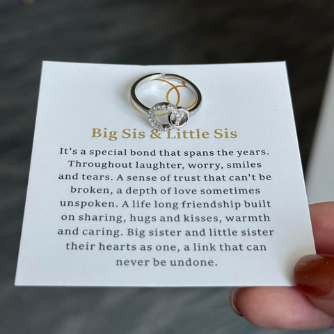 Big Sis Little Sis Ring with Card – Sister Bond Gift
