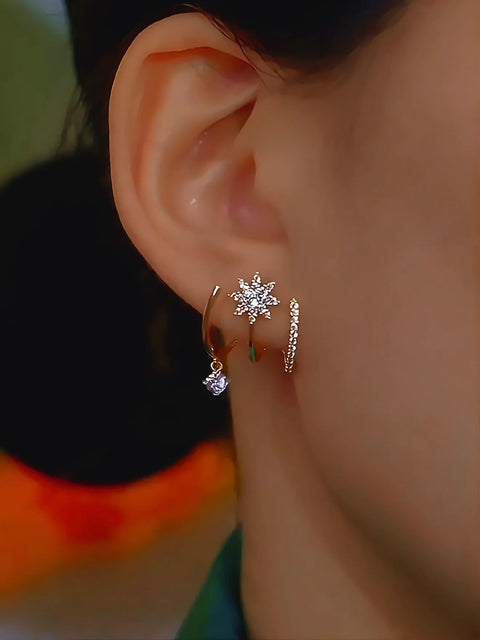 Gold Star Hoop Earrings – 24k Gold Plated Italian Jewelry