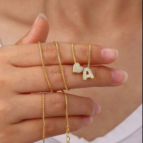 Heart Initial Necklace