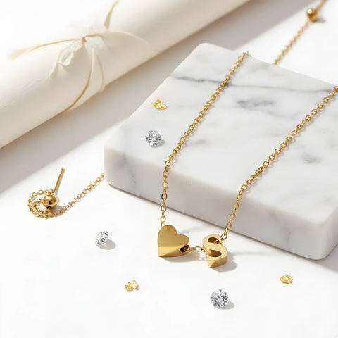 Personalised Heart Initial Necklace