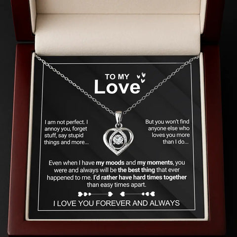 To My Wife - Forever & Always Heart Necklace