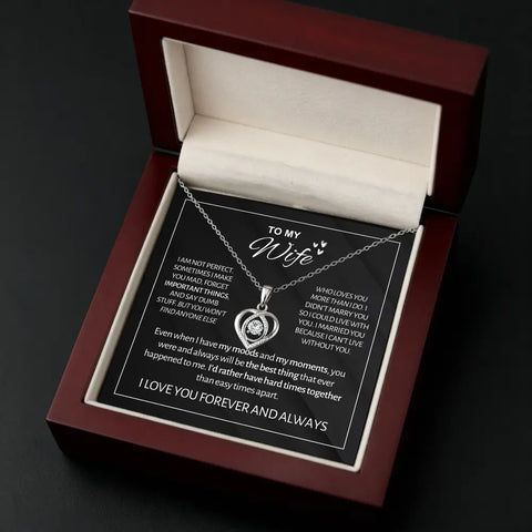 To My Wife - Forever & Always Heart Necklace