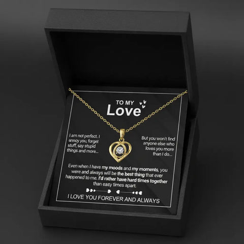 To My Wife - Forever & Always Heart Necklace