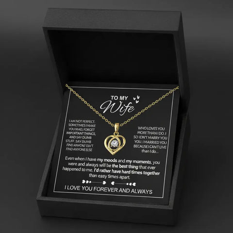 To My Wife - Forever & Always Heart Necklace