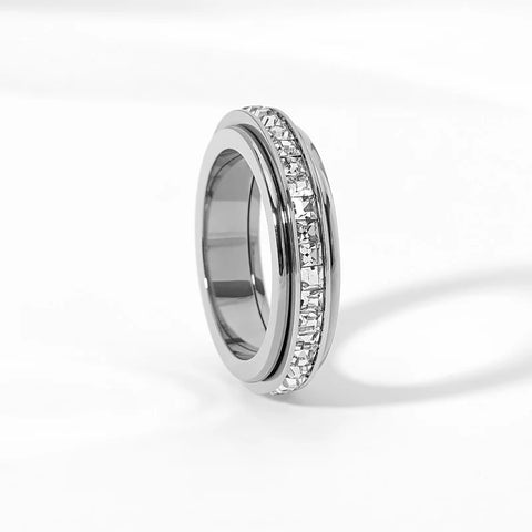 Crystal Spinner Anxiety Ring